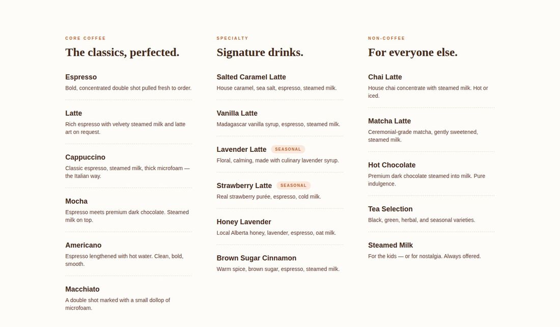Community Brew Collective digital drink menu