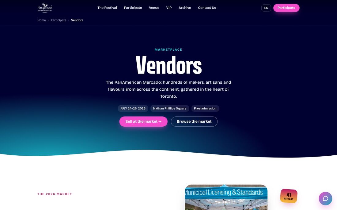 PanamFest vendors marketplace page